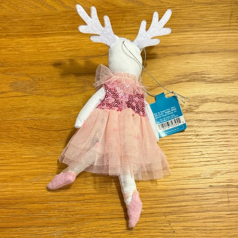 Target Pink and White Deer Ornament
